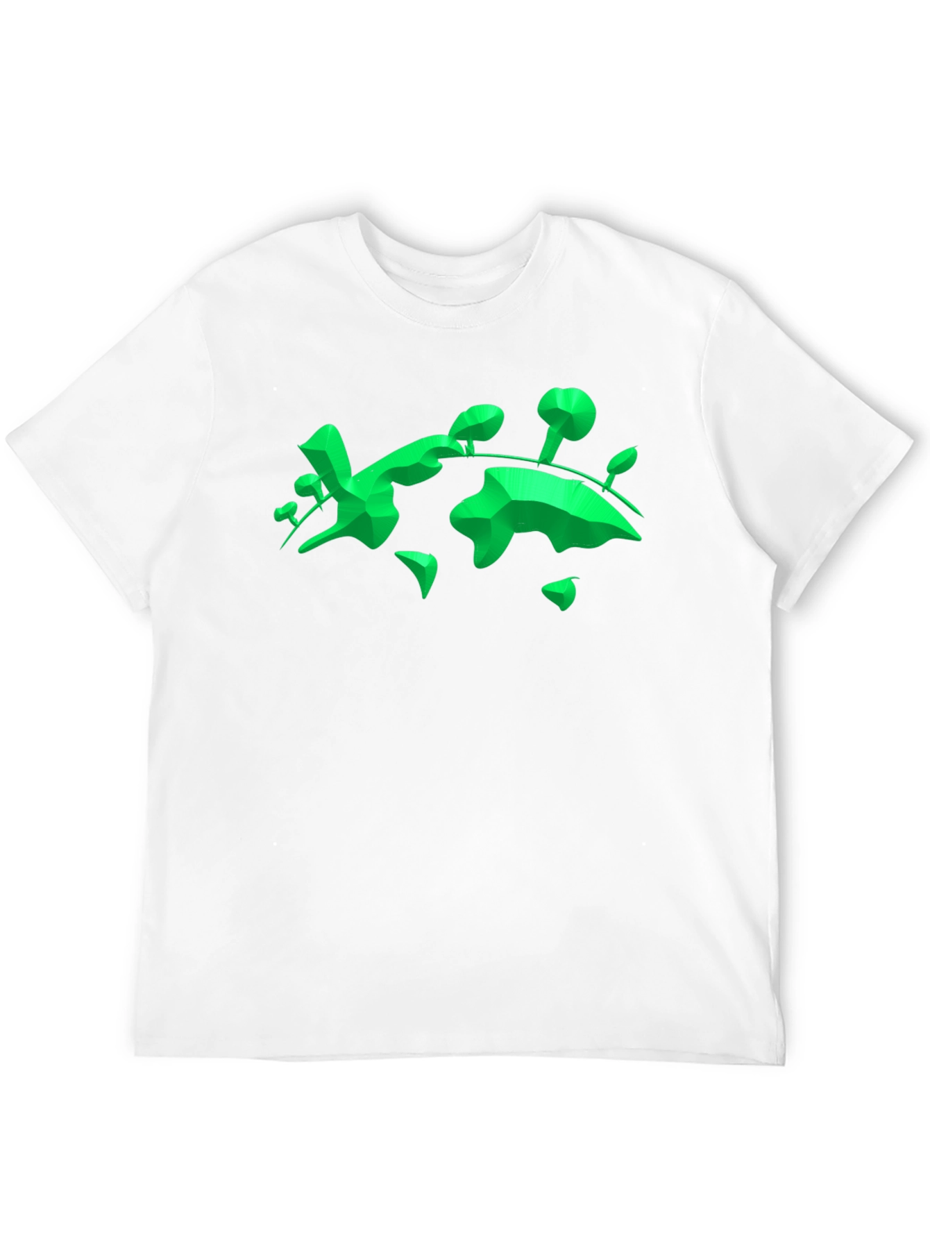 Geometric Green Landmass Graphic Tee - Black