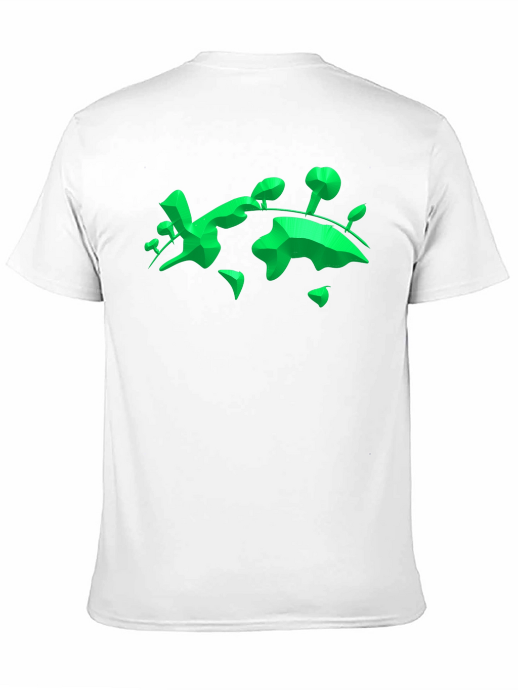 Geometric Green Landmass Graphic Tee - Black