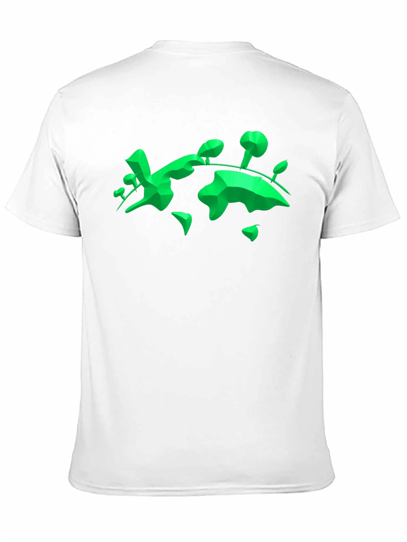 Geometric Green Landmass Graphic Tee - Black