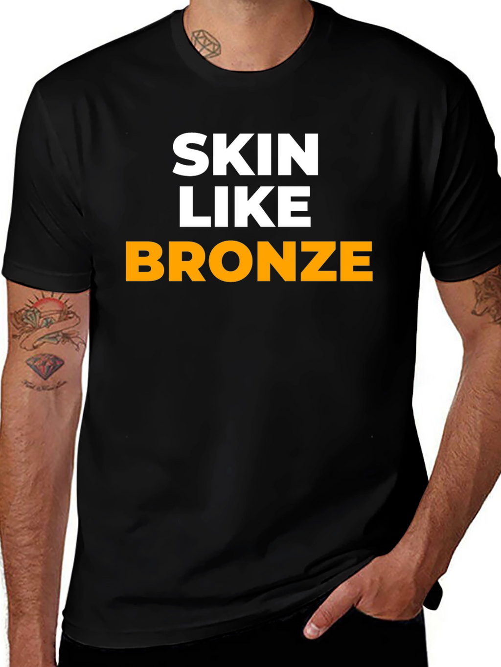 Skin Like Bronze Graphic Tee - Black Cotton T-Shirt