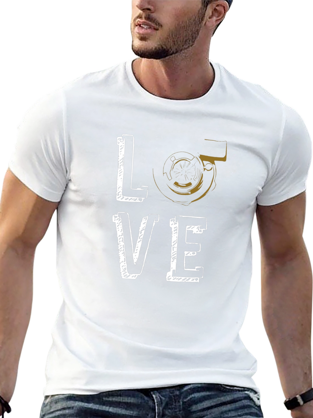 Love Turbo Black T-Shirt Automotive Enthusiast