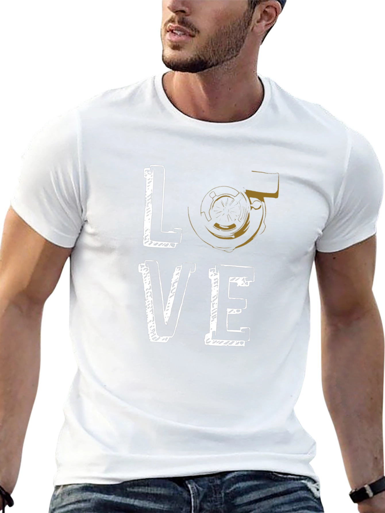 Love Turbo Black T-Shirt Automotive Enthusiast