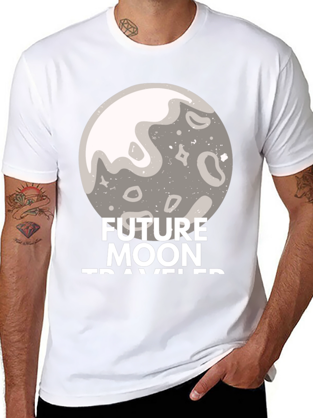 Future Moon Traveler Graphic Tee - Black