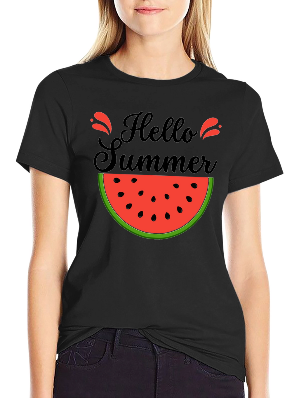 Hello Summer Watermelon Graphic T-Shirt