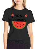 Hello Summer Watermelon Graphic T-Shirt