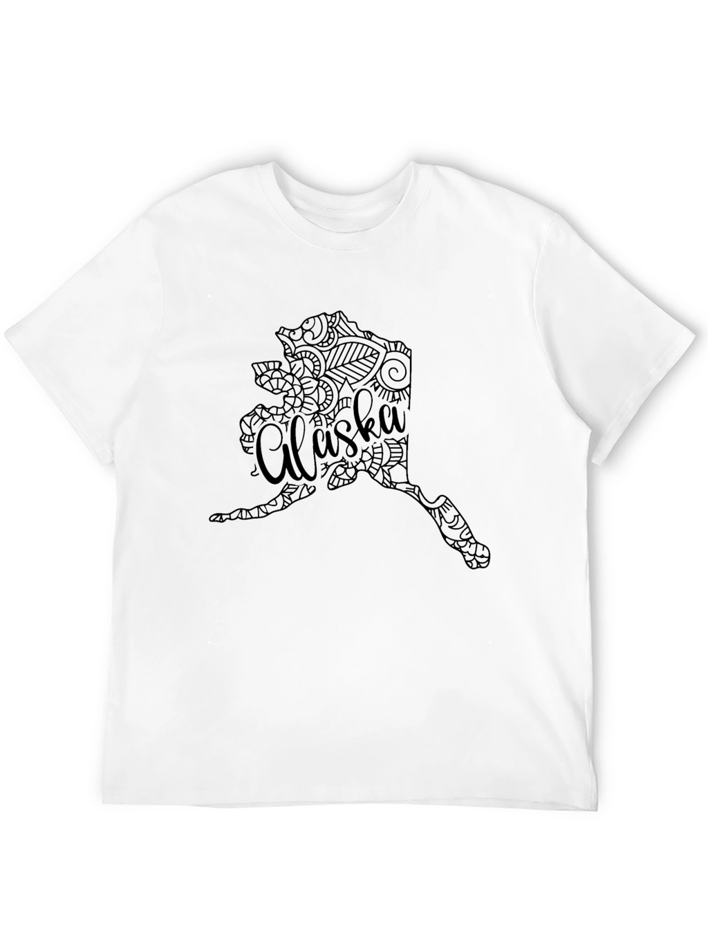 Alaska State Art Black T-Shirt