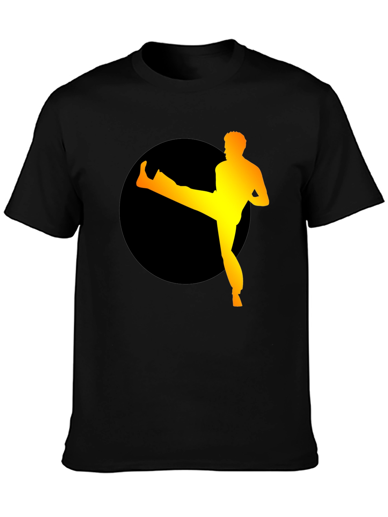 Black Karate Kick T-Shirt - Martial Arts Style