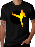 Black Karate Kick T-Shirt - Martial Arts Style