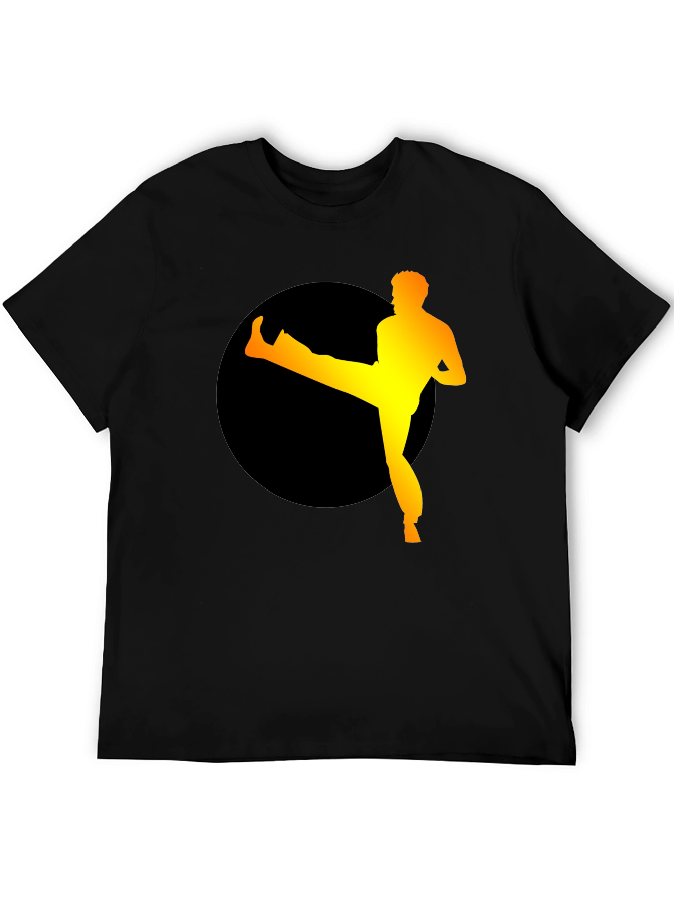 Black Karate Kick T-Shirt - Martial Arts Style