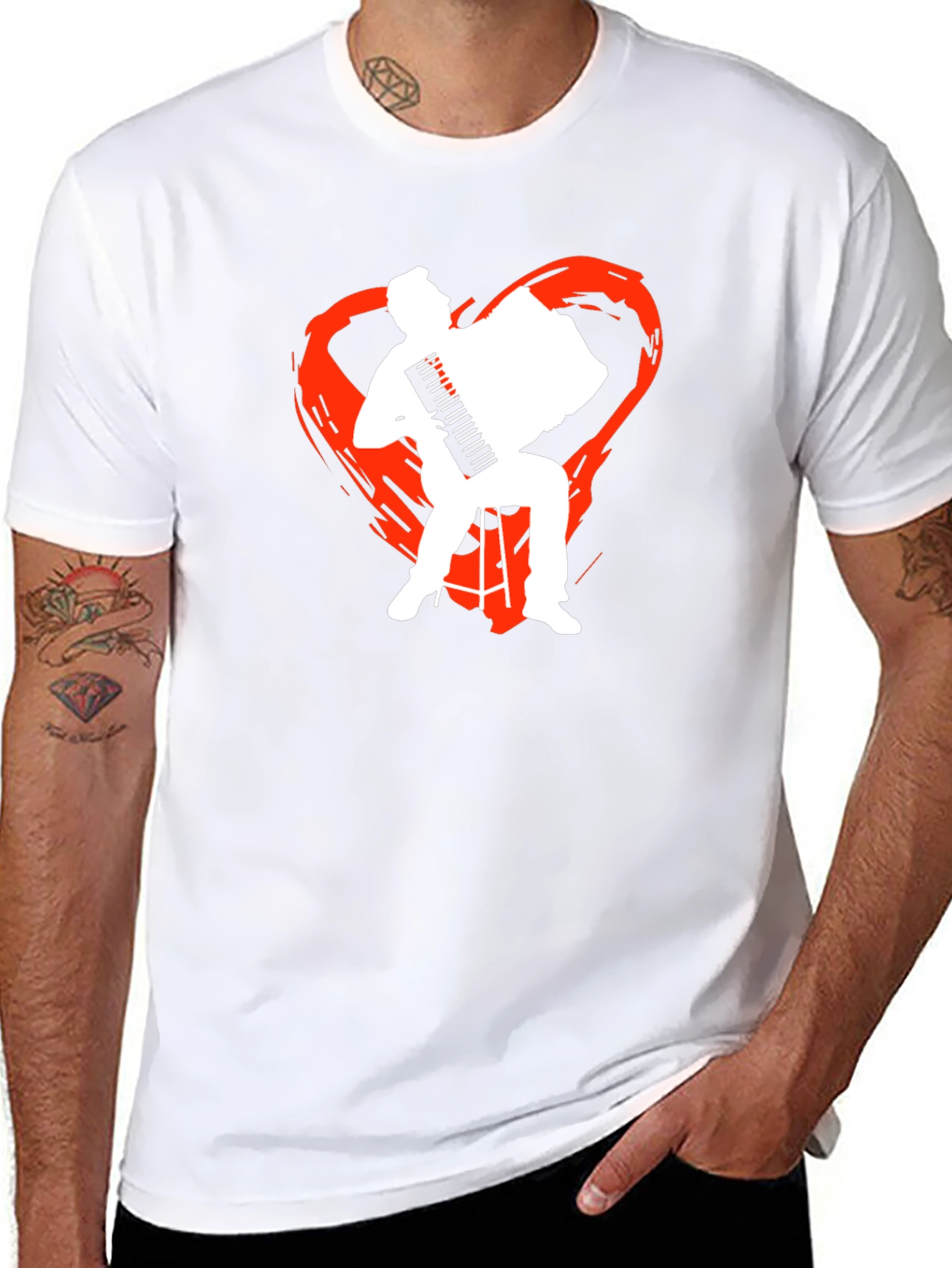Accordion Heart Graphic T-Shirt