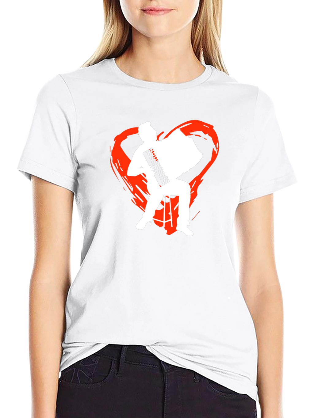 Accordion Heart Graphic T-Shirt