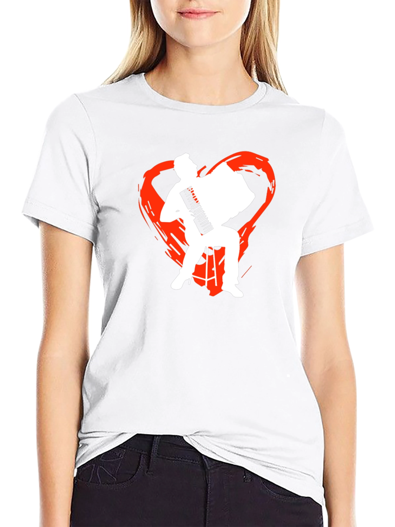 Accordion Heart Graphic T-Shirt