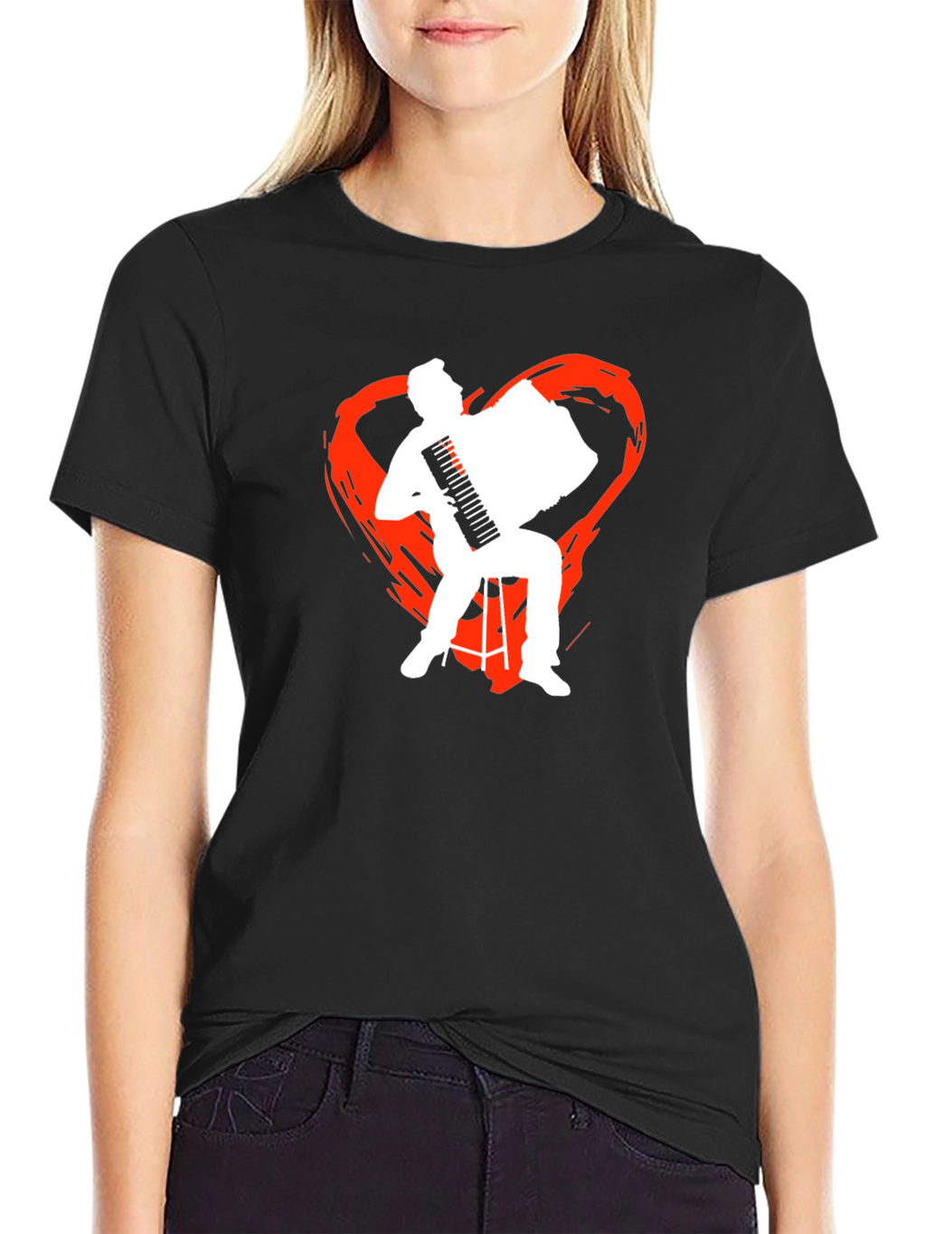 Accordion Heart Graphic T-Shirt