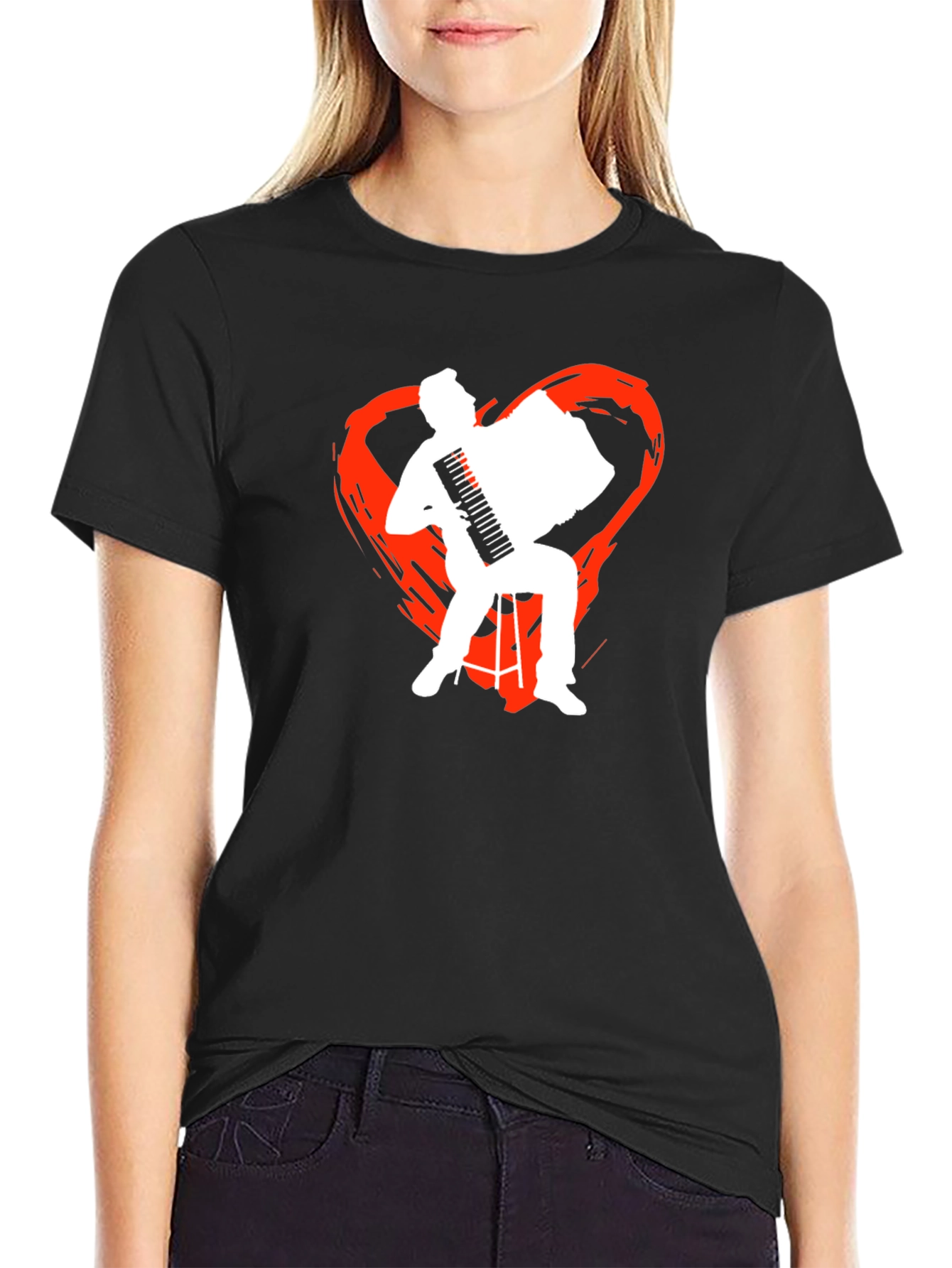 Accordion Heart Graphic T-Shirt