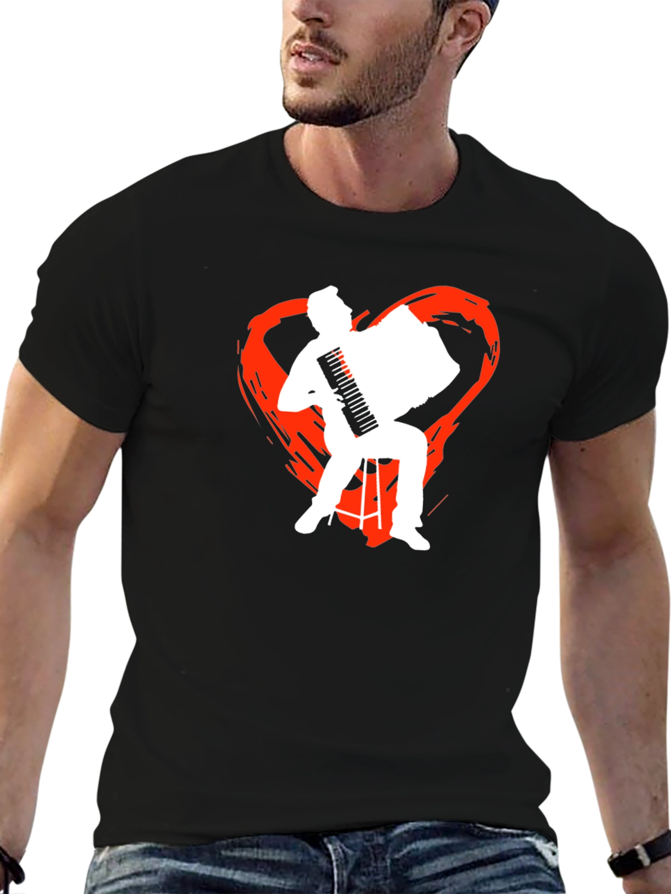 Accordion Heart Graphic T-Shirt