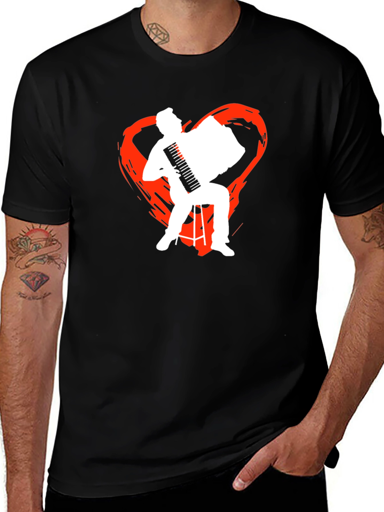 Accordion Heart Graphic T-Shirt