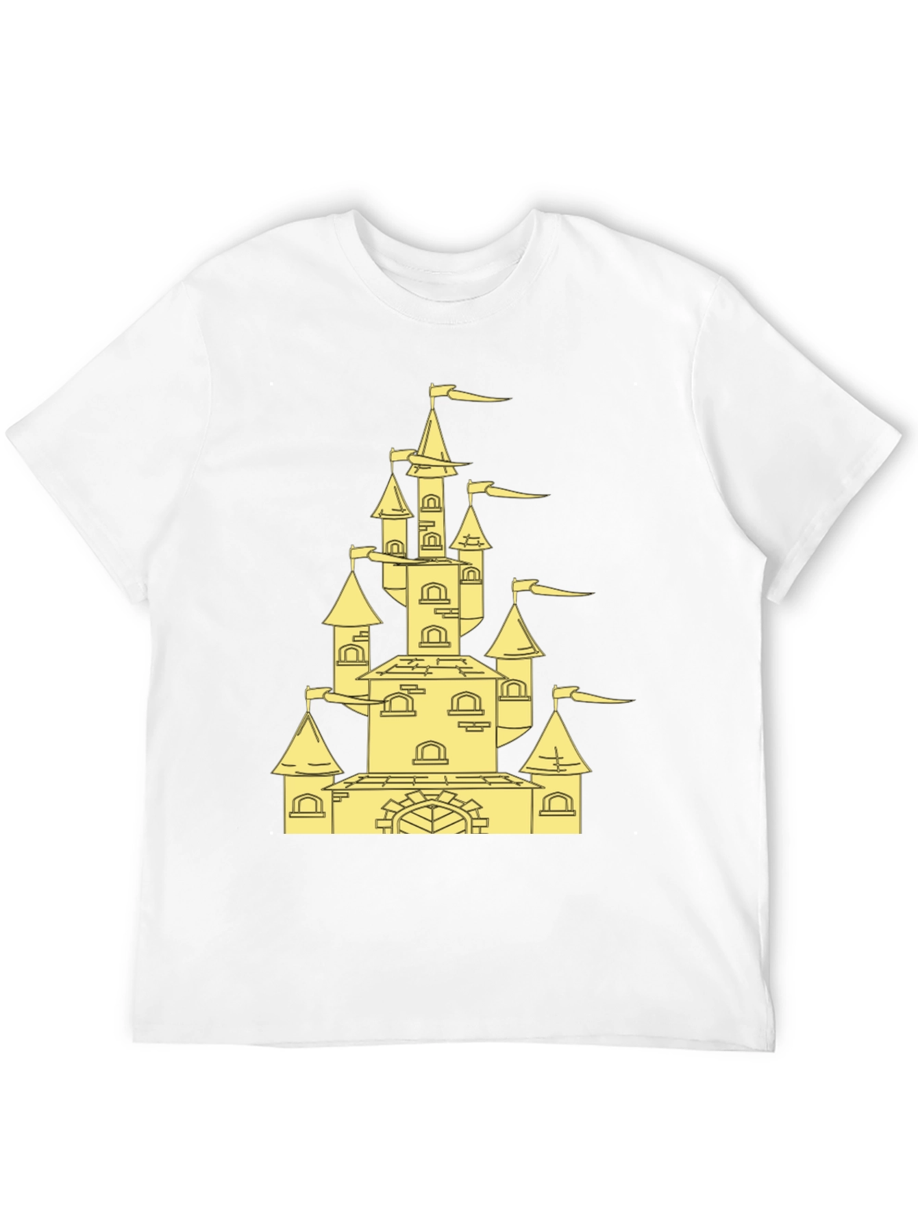 Castle Graphic Tee - Black Cotton Blend Shirt