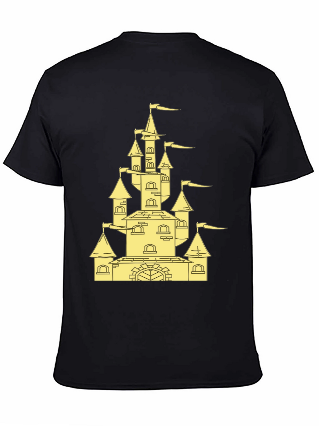 Castle Graphic Tee - Black Cotton Blend Shirt