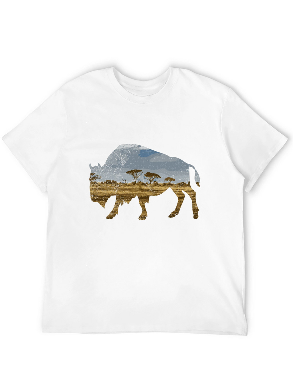 Buffalo Landscape Graphic Black T-Shirt