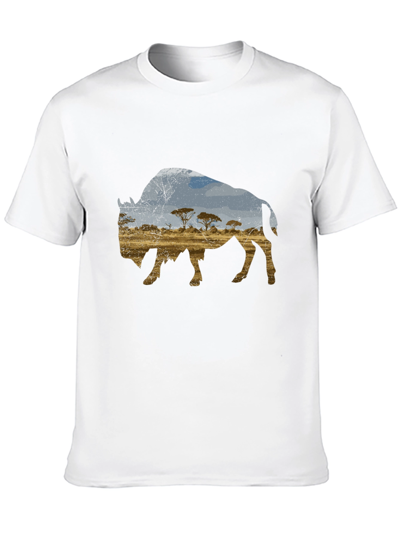 Buffalo Landscape Graphic Black T-Shirt