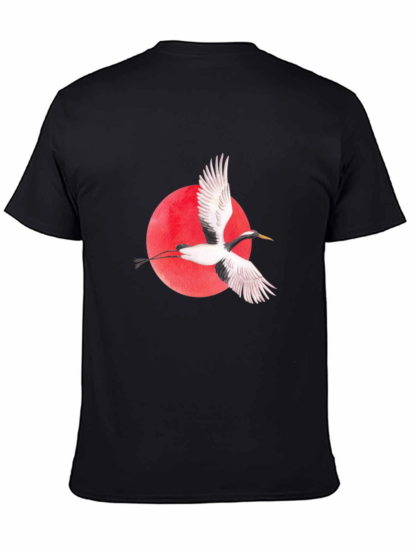 Crane & Rising Sun Graphic Tee - Black