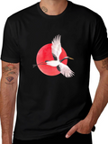 Crane & Rising Sun Graphic Tee - Black