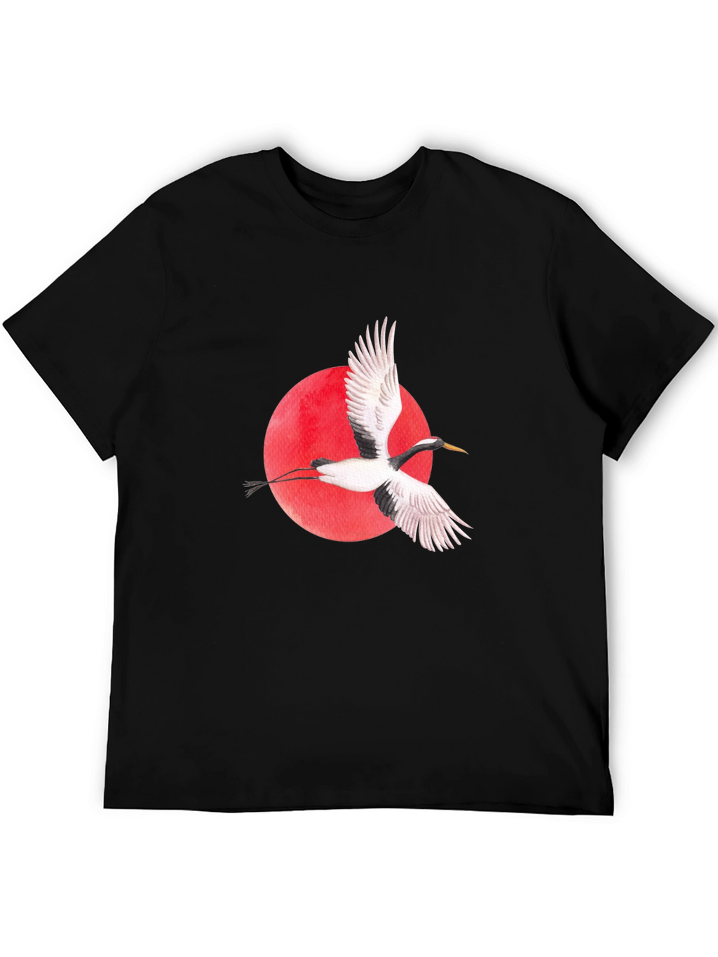Crane & Rising Sun Graphic Tee - Black