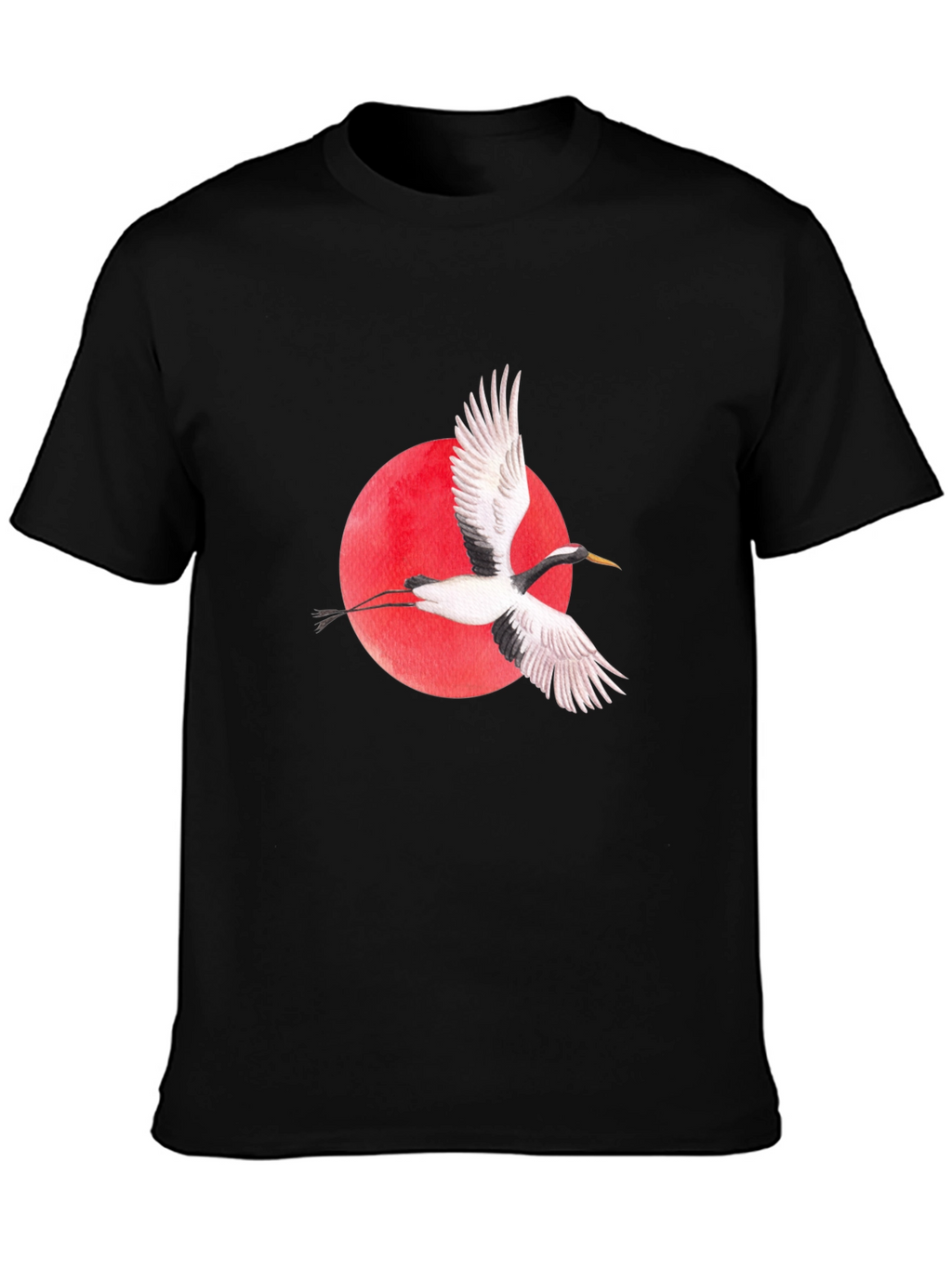 Crane & Rising Sun Graphic Tee - Black