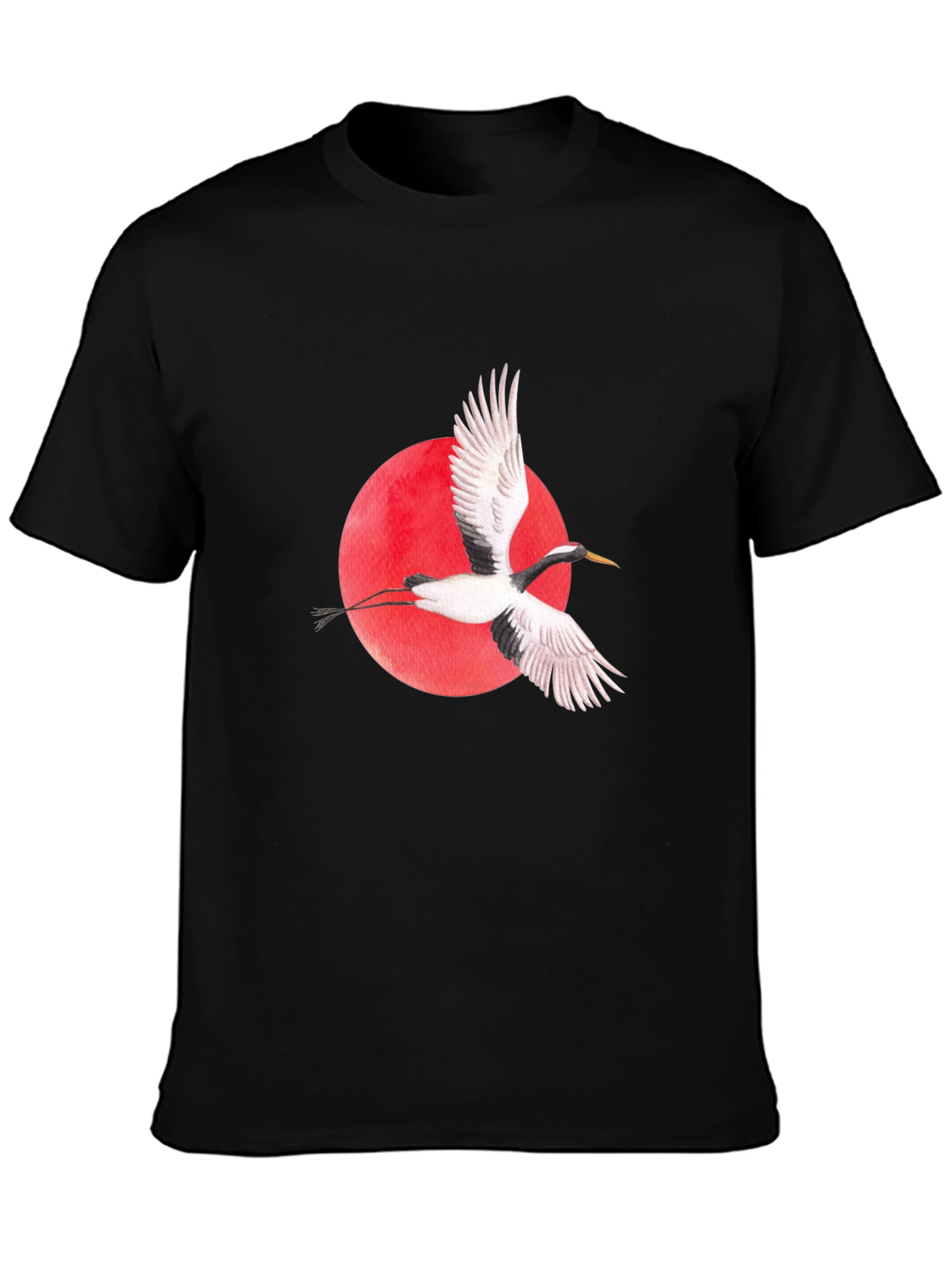 Crane & Rising Sun Graphic Tee - Black