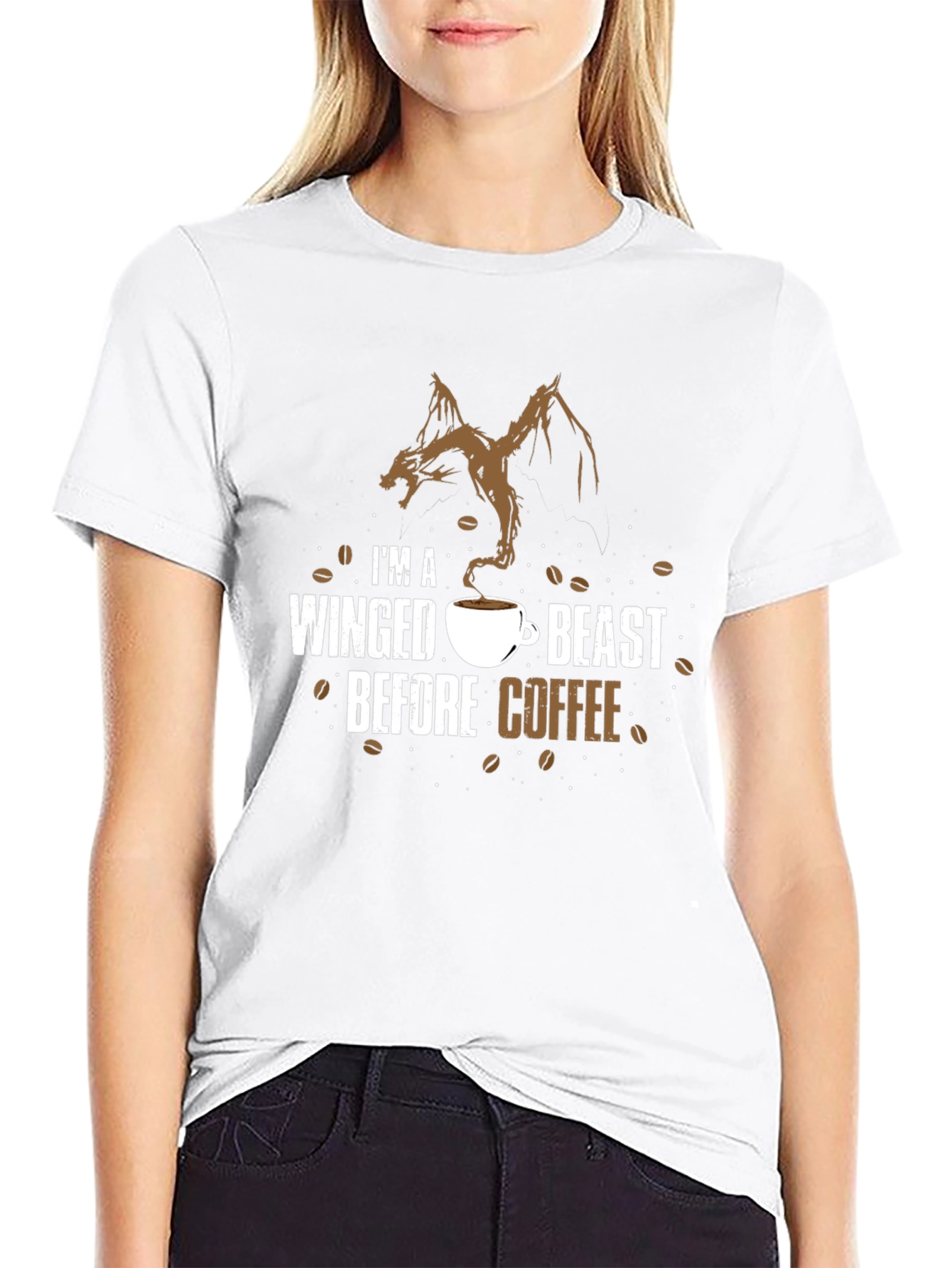 Winged Beast Coffee T-Shirt - Novelty Graphic Tee