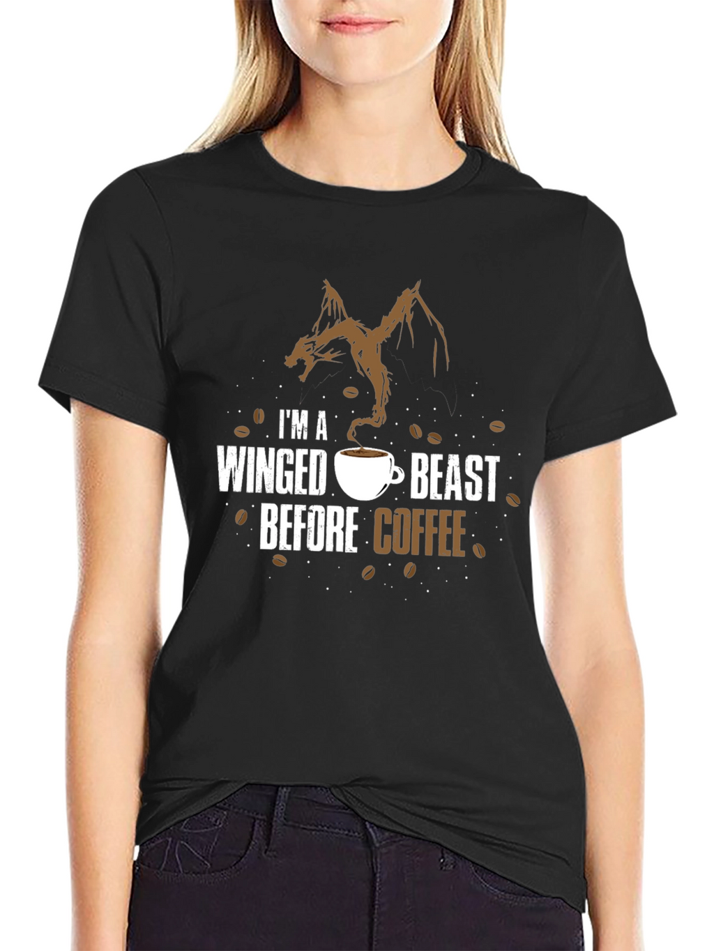 Winged Beast Coffee T-Shirt - Novelty Graphic Tee