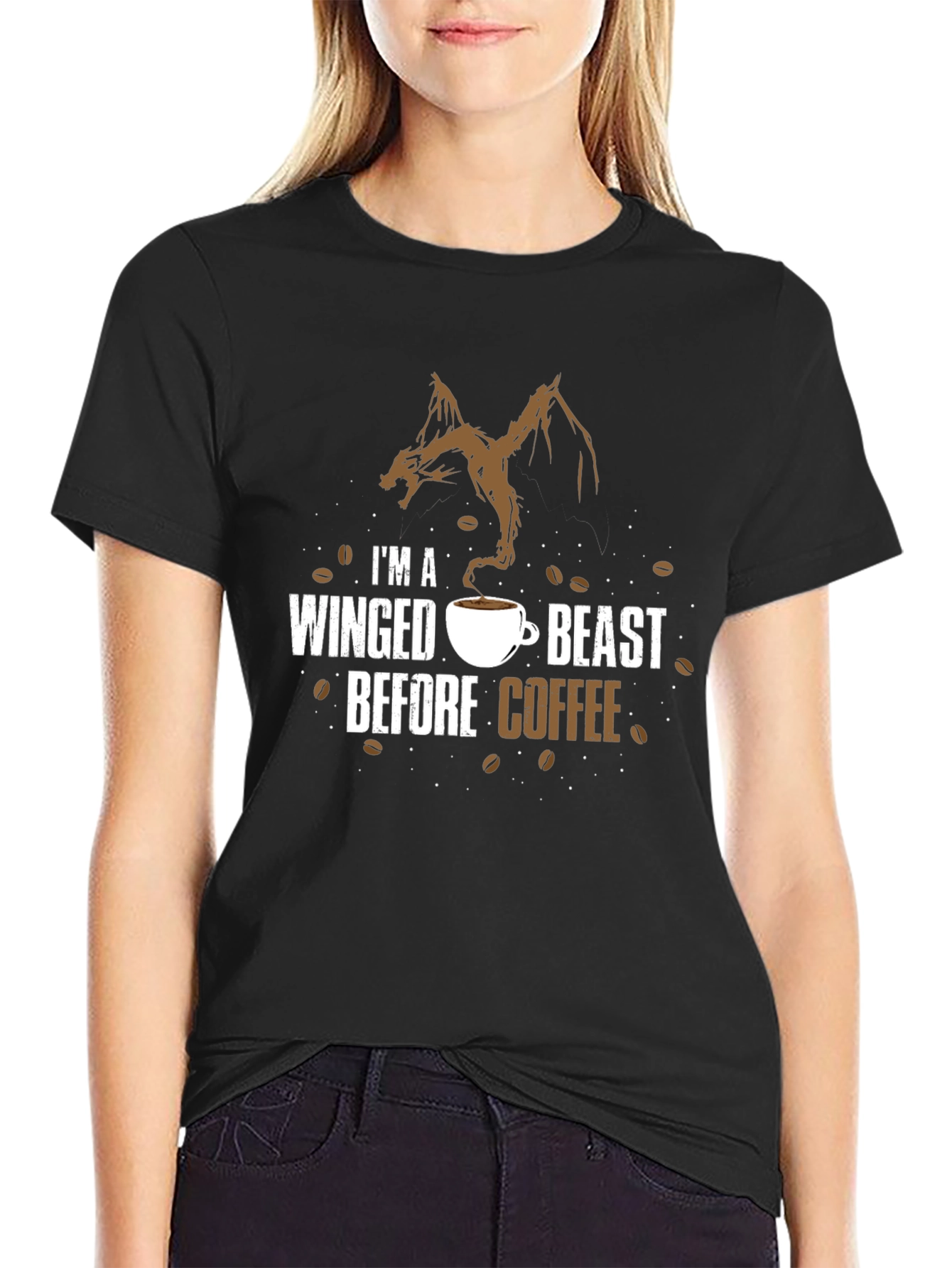 Winged Beast Coffee T-Shirt - Novelty Graphic Tee
