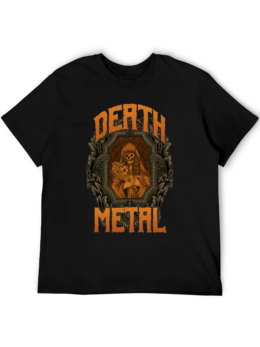 Death Metal Graphic T-Shirt - Skull Reaper Design