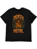 Death Metal Graphic T-Shirt - Skull Reaper Design