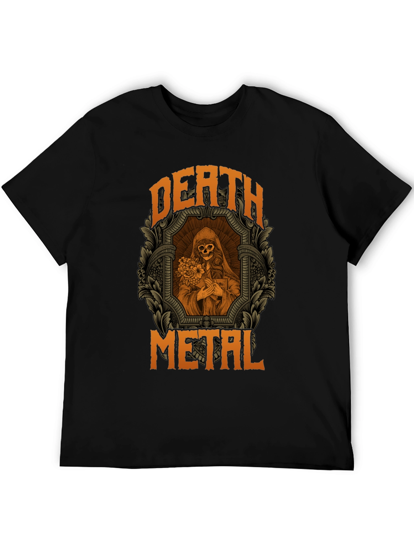 Death Metal Graphic T-Shirt - Skull Reaper Design