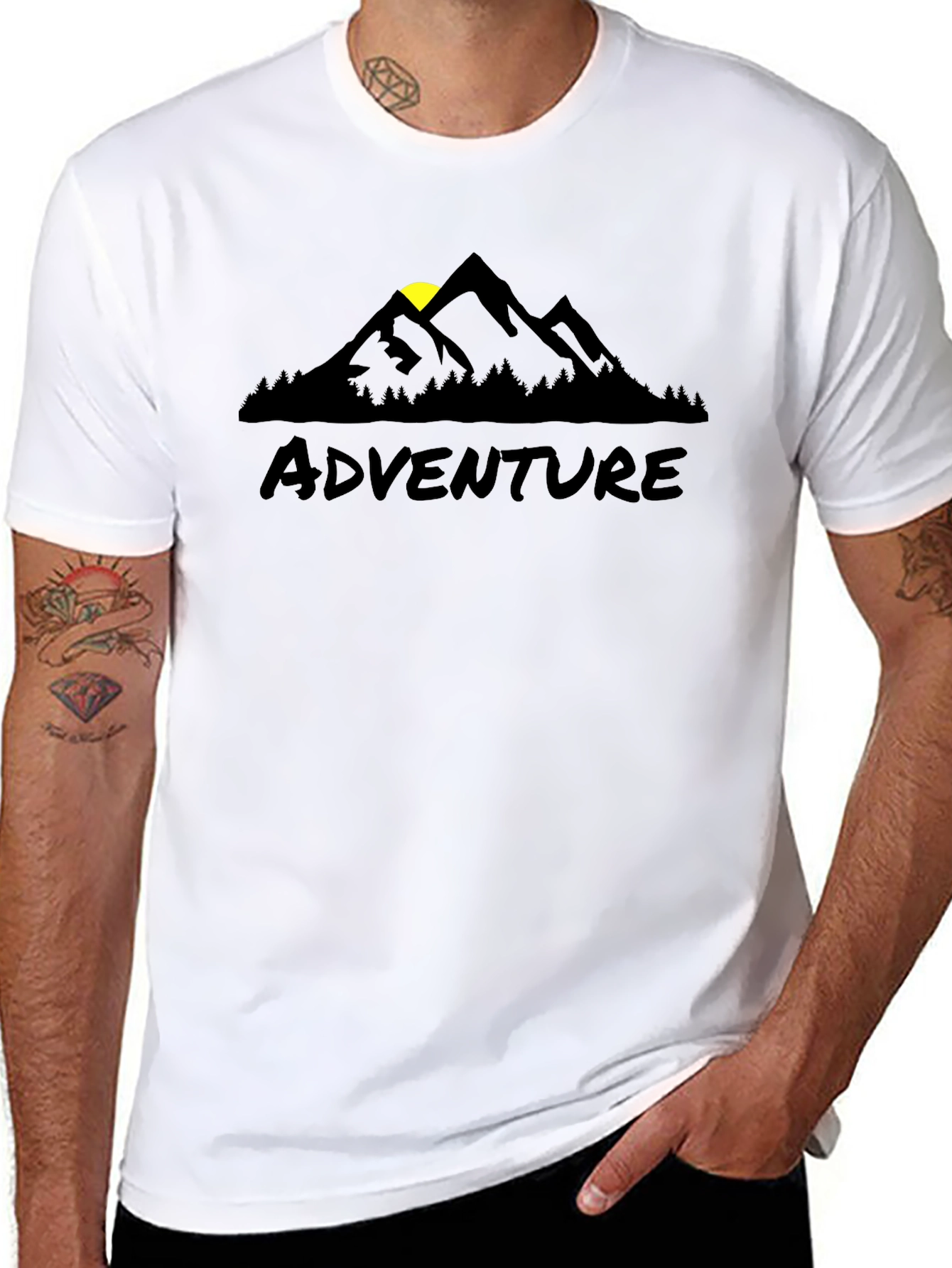 Adventure Mountain Graphic Tee - Black