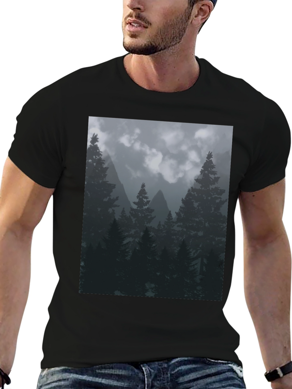 Nature Forest T-Shirt Black