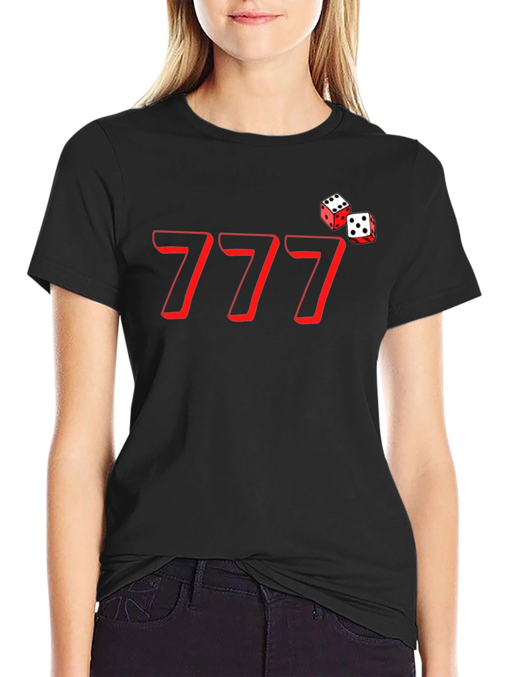 Lucky 777 Dice Graphic Tee - Black