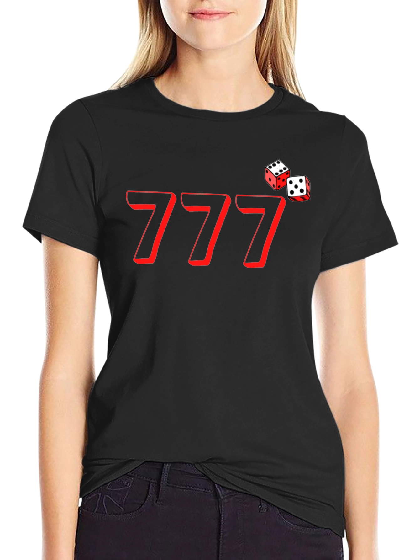 Lucky 777 Dice Graphic Tee - Black