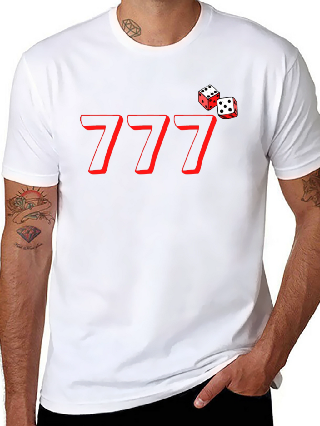 Lucky 777 Dice Graphic Tee - Black