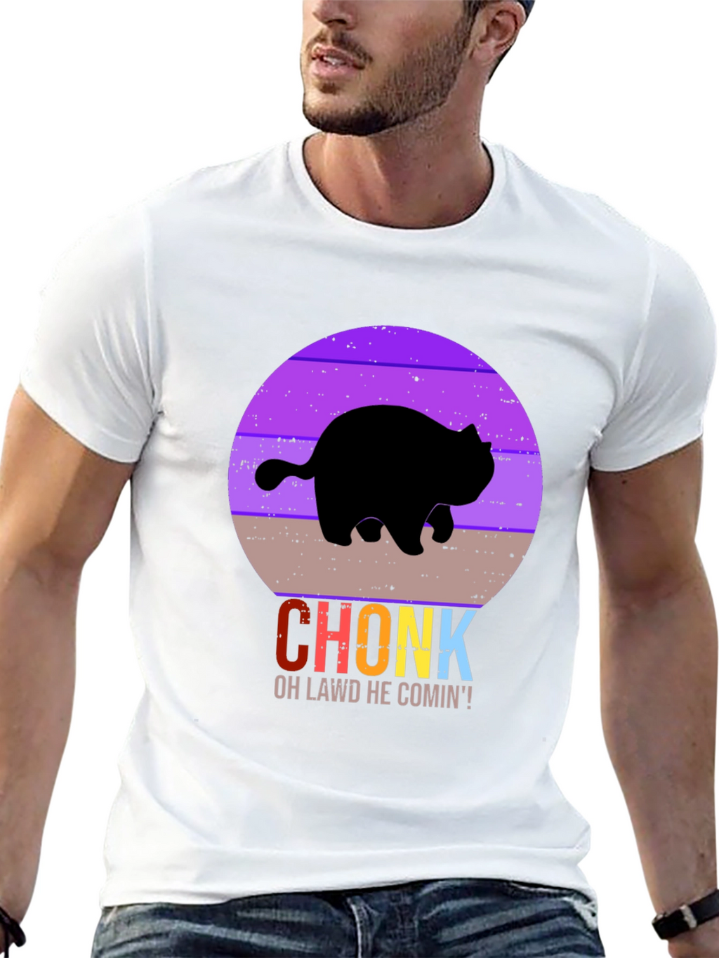 Chonk Cat T-Shirt - Oh Lawd He Comin!