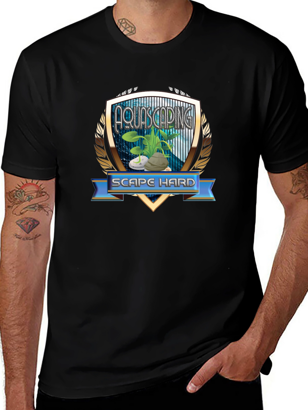 Aquascaping Scape Hard Graphic T-Shirt