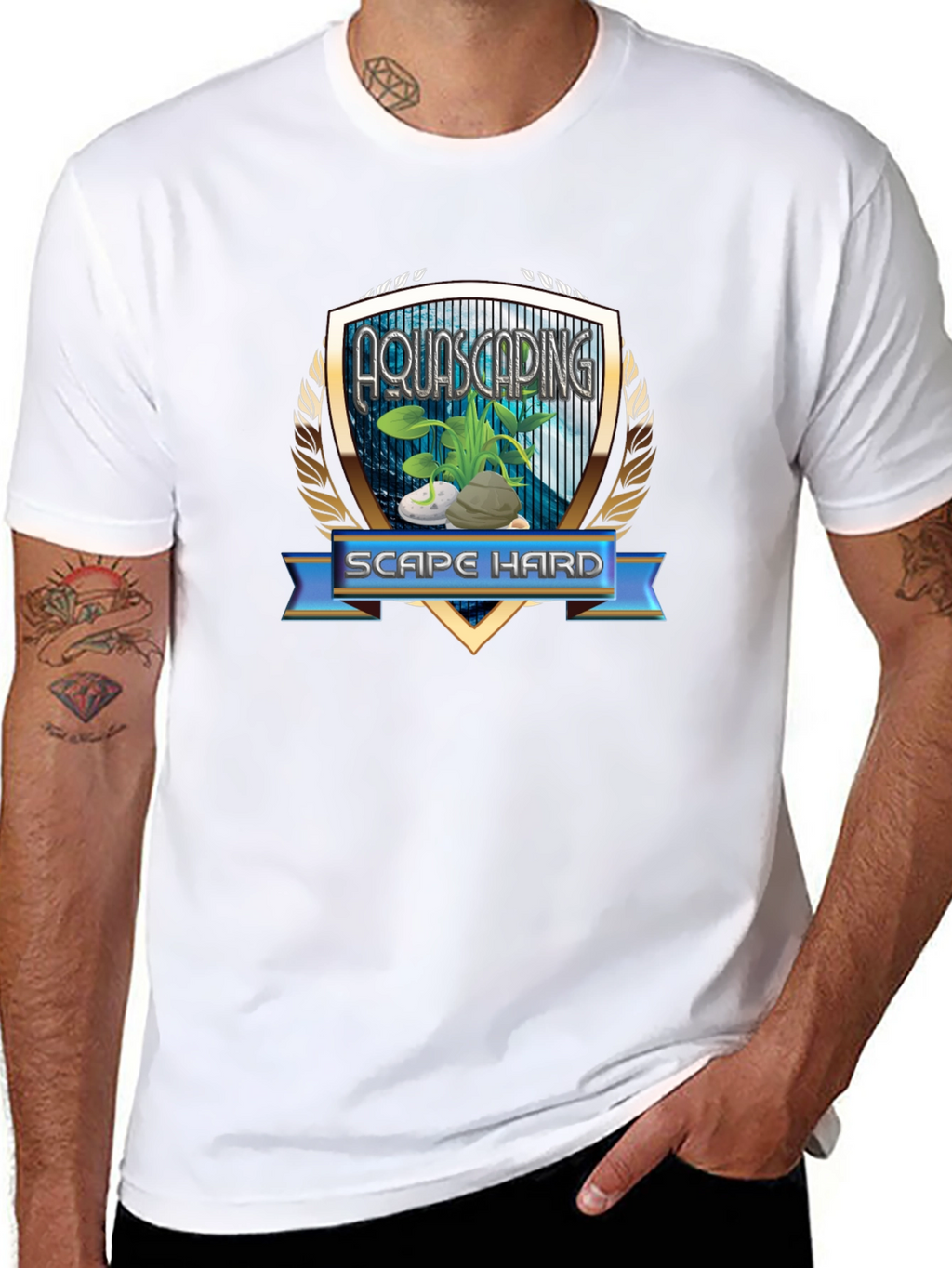 Aquascaping Scape Hard Graphic T-Shirt