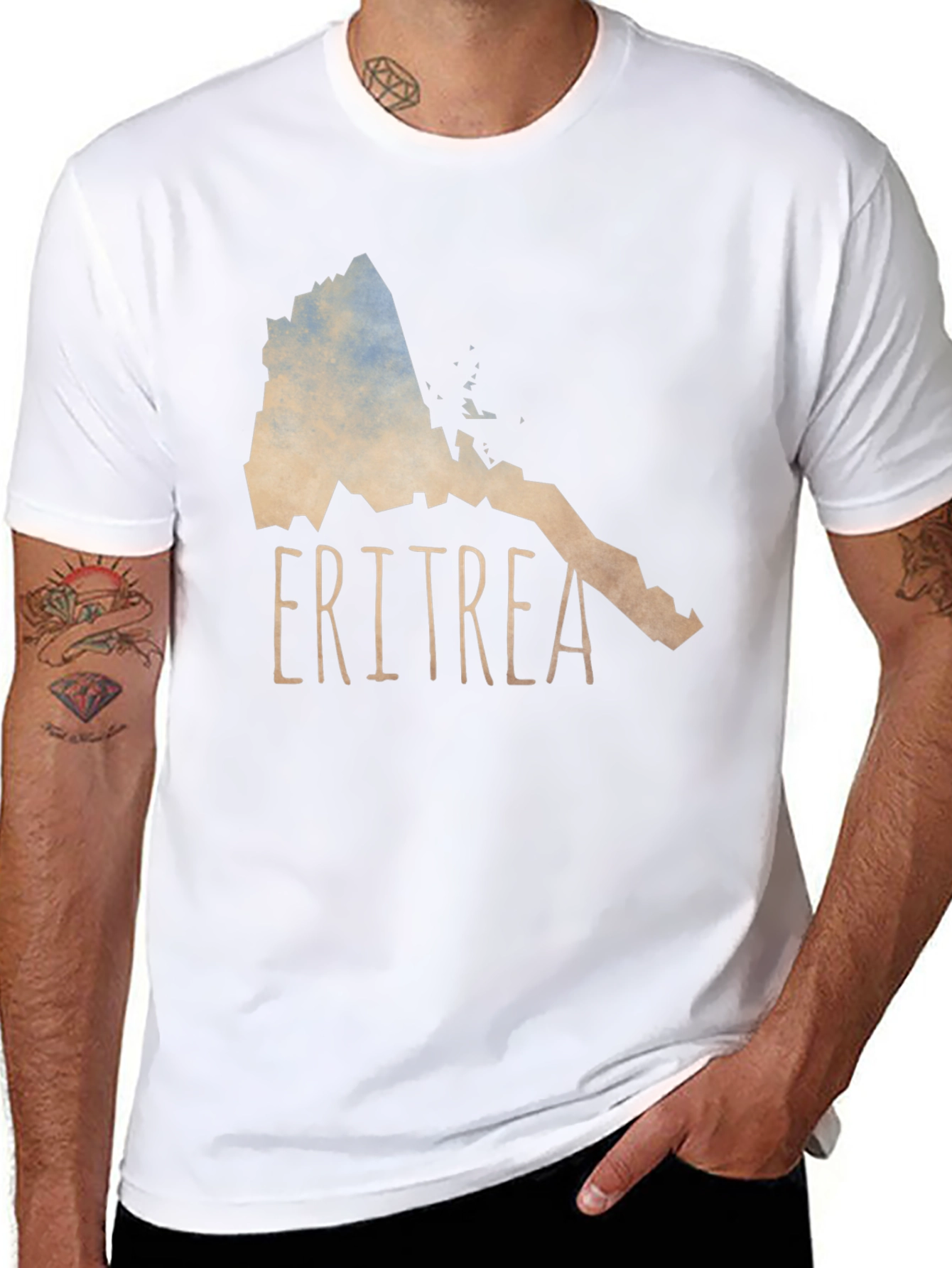 Eritrea Map T-Shirt - Black Cotton Tee