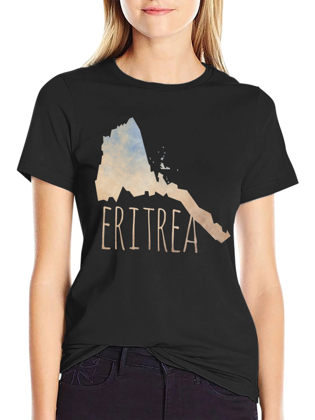 Eritrea Map T-Shirt - Black Cotton Tee