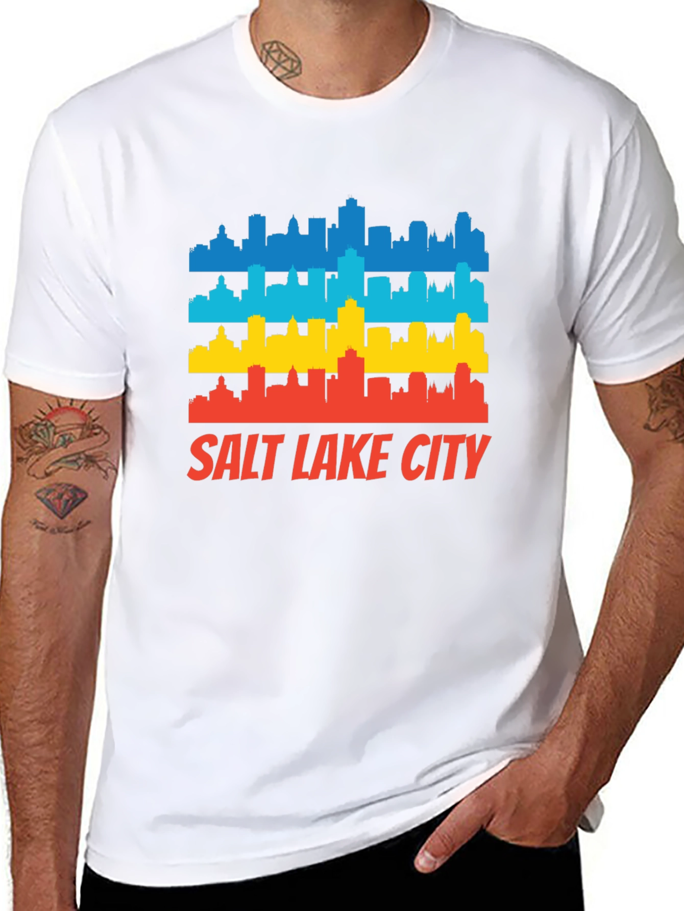 Salt Lake City Skyline T-Shirt - Retro Style