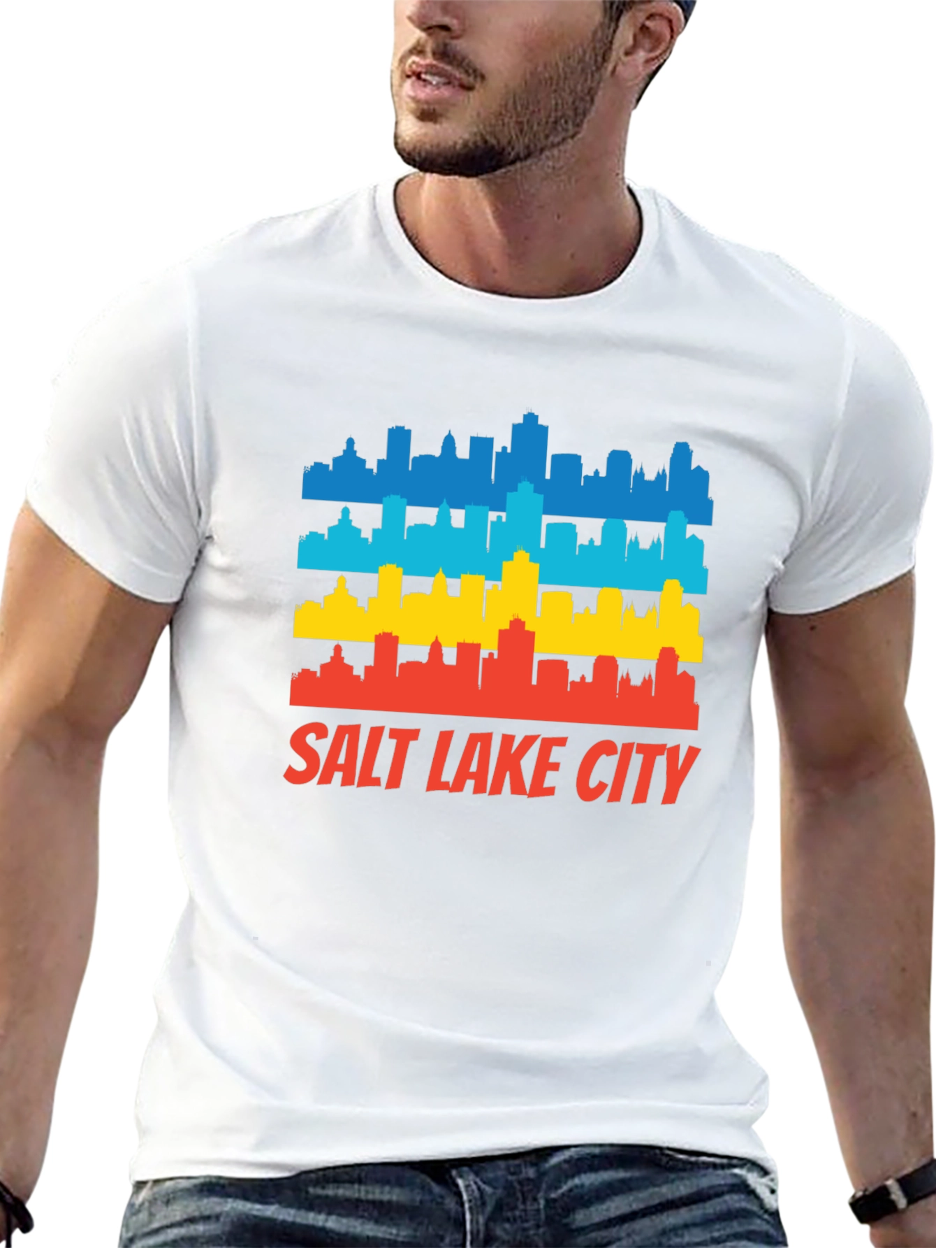 Salt Lake City Skyline T-Shirt - Retro Style
