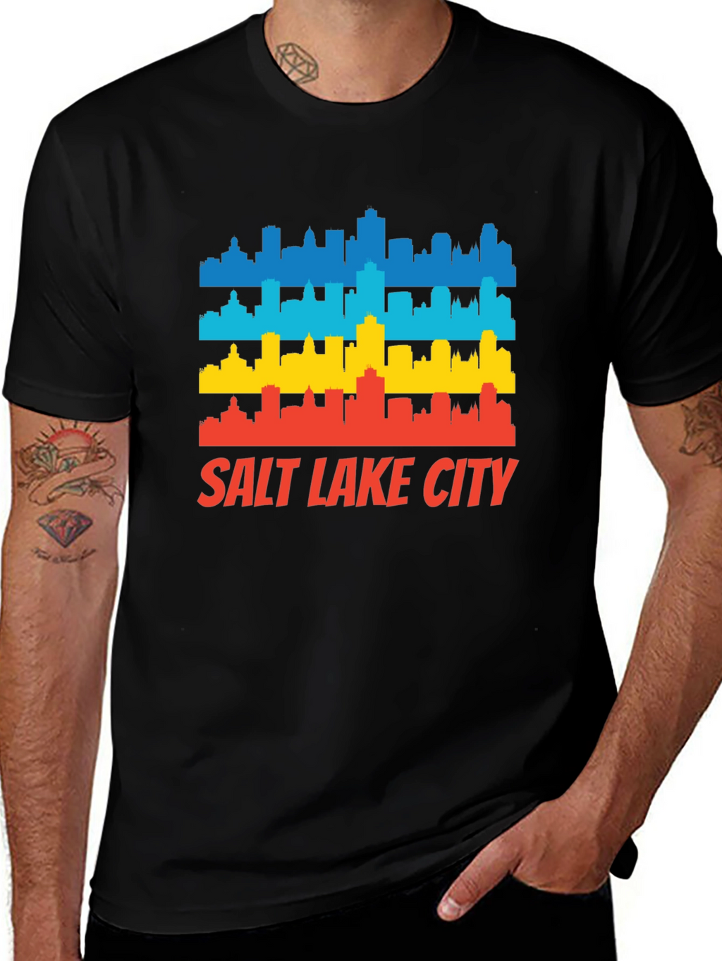 Salt Lake City Skyline T-Shirt - Retro Style