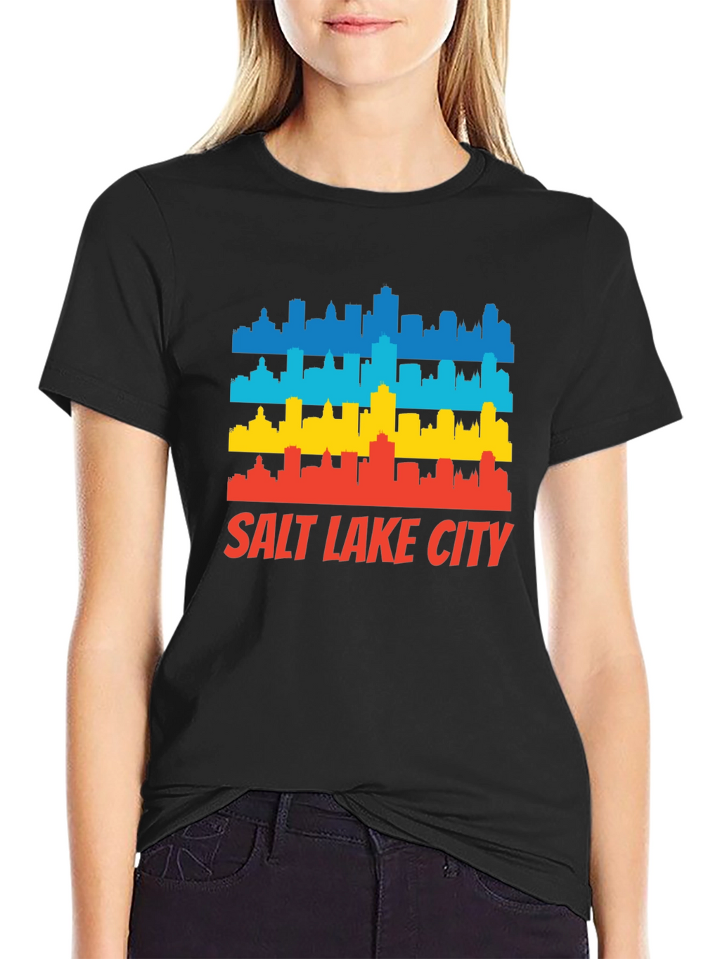 Salt Lake City Skyline T-Shirt - Retro Style