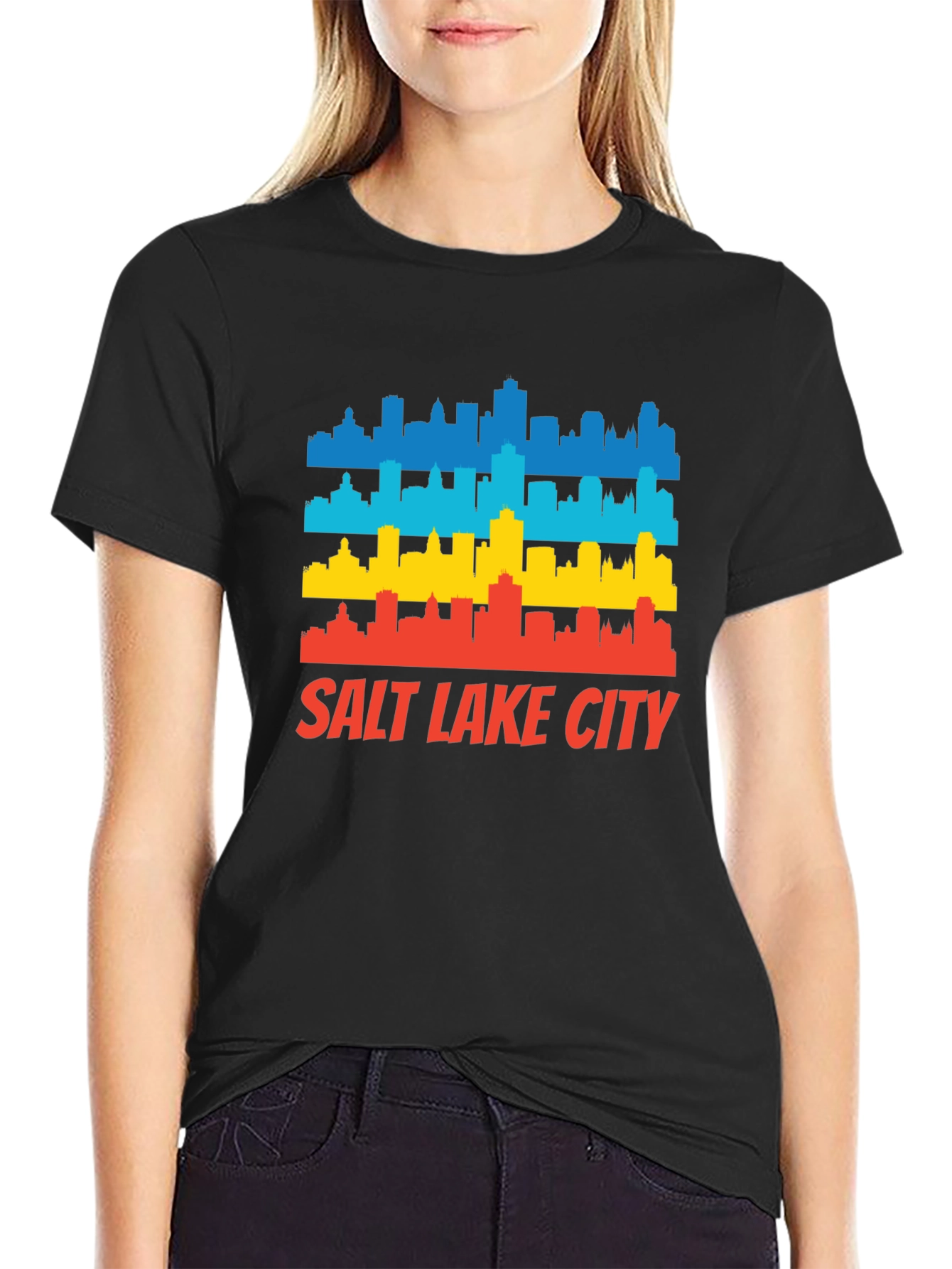 Salt Lake City Skyline T-Shirt - Retro Style